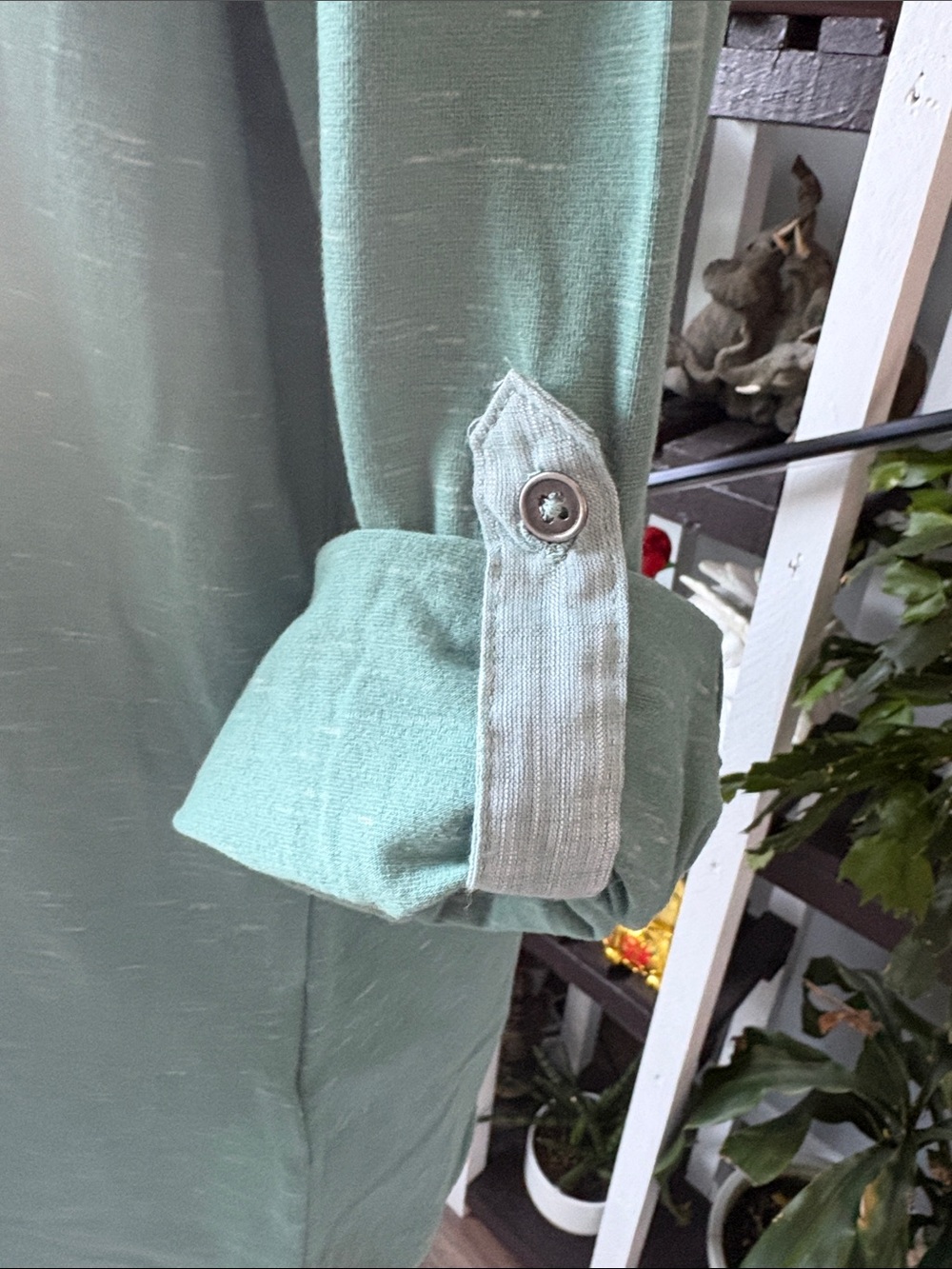 Columbia Women's Sage Green Button-Front Shirt with Contrast Trim - Picture 8 of 8